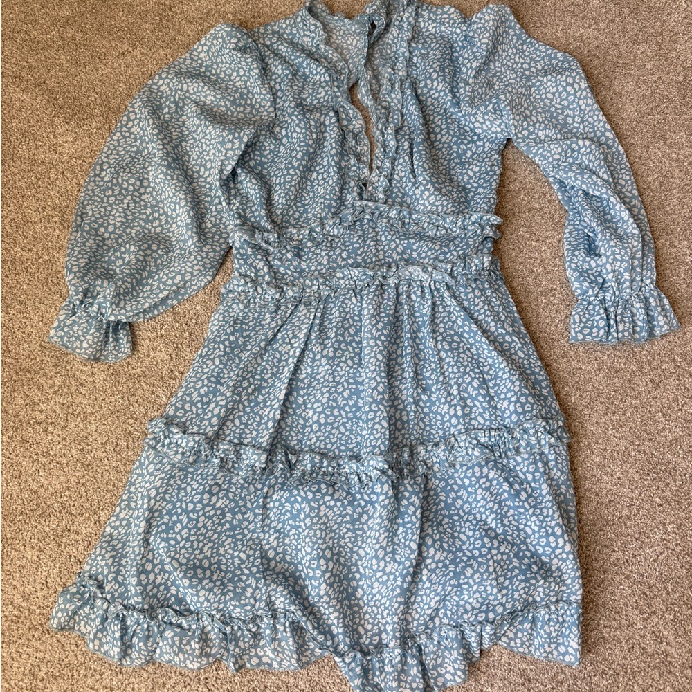 Blue Floral Kids Dress